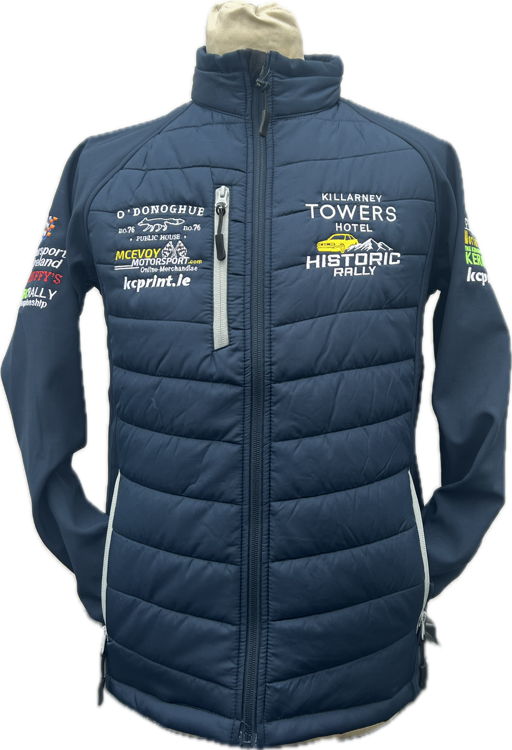 Killarney Historic Rally Puffer/Soft ShellJacket Navy and Grey