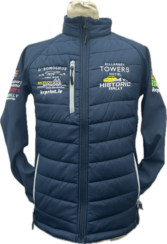 Killarney Historic Rally Puffer/Soft ShellJacket Navy and Grey
