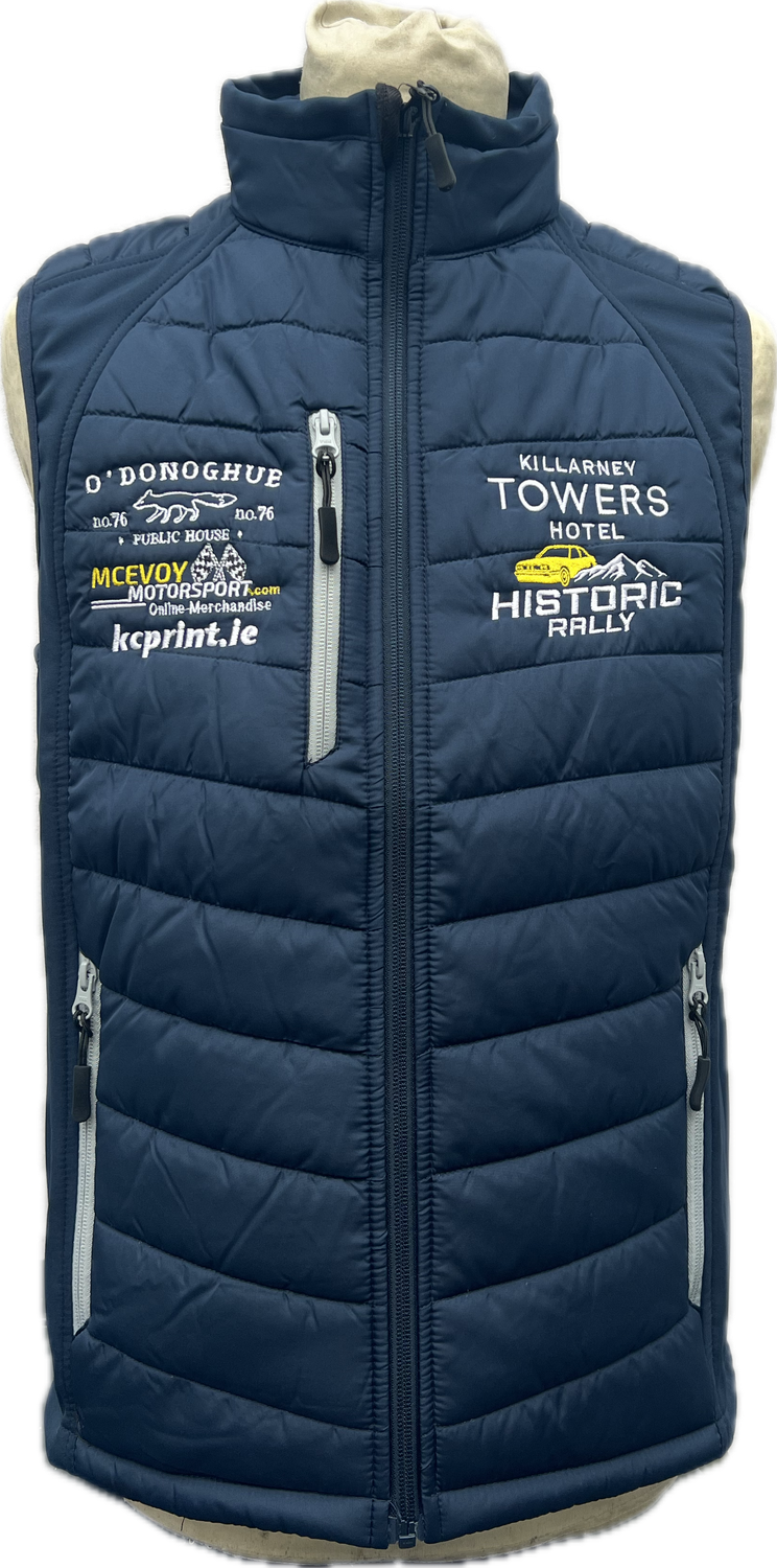 Killarney Historic Rally Puffer/Body Warmer/Gillet Navy and Grey