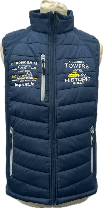 Killarney Historic Rally Puffer/Body Warmer/Gillet Navy and Grey