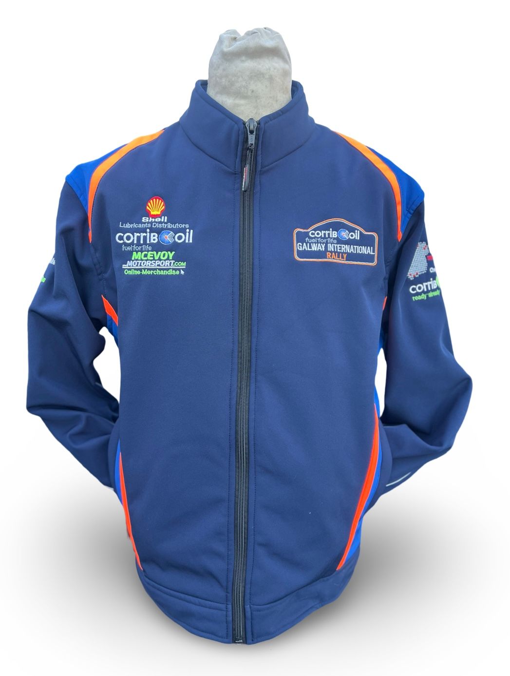 GALWAY INTERNATIONAL RALLY SOFTSHELL NAVY WITH ORANGE AND ROYAL BREATHABLE
