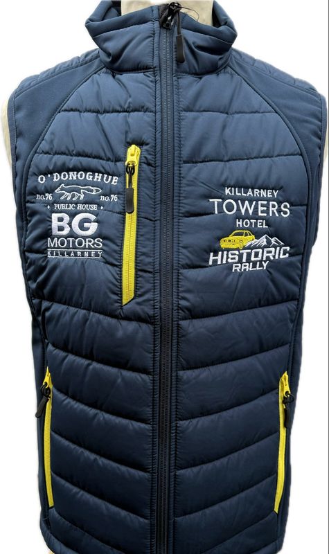 NEW Killarney Historic Rally Bodywarmer Navy/yellow