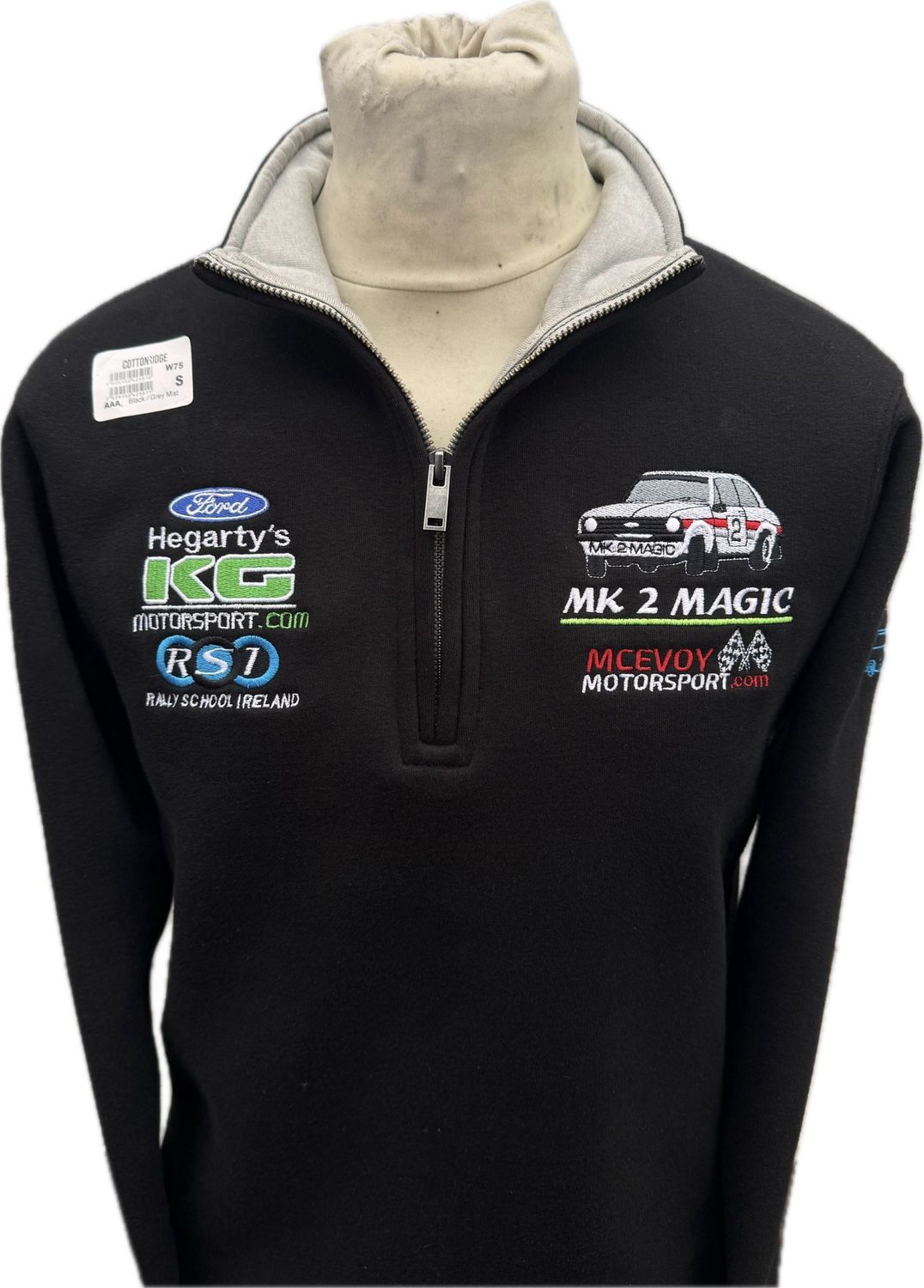 NEW Mk2 Magic Contrast Quarter Zip Black/Grey