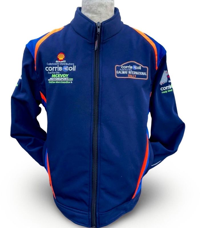 GALWAY INTERNATIONAL RALLY SOFTSHELL NAVY WITH ORANGE AND ROYAL BREATHABLE