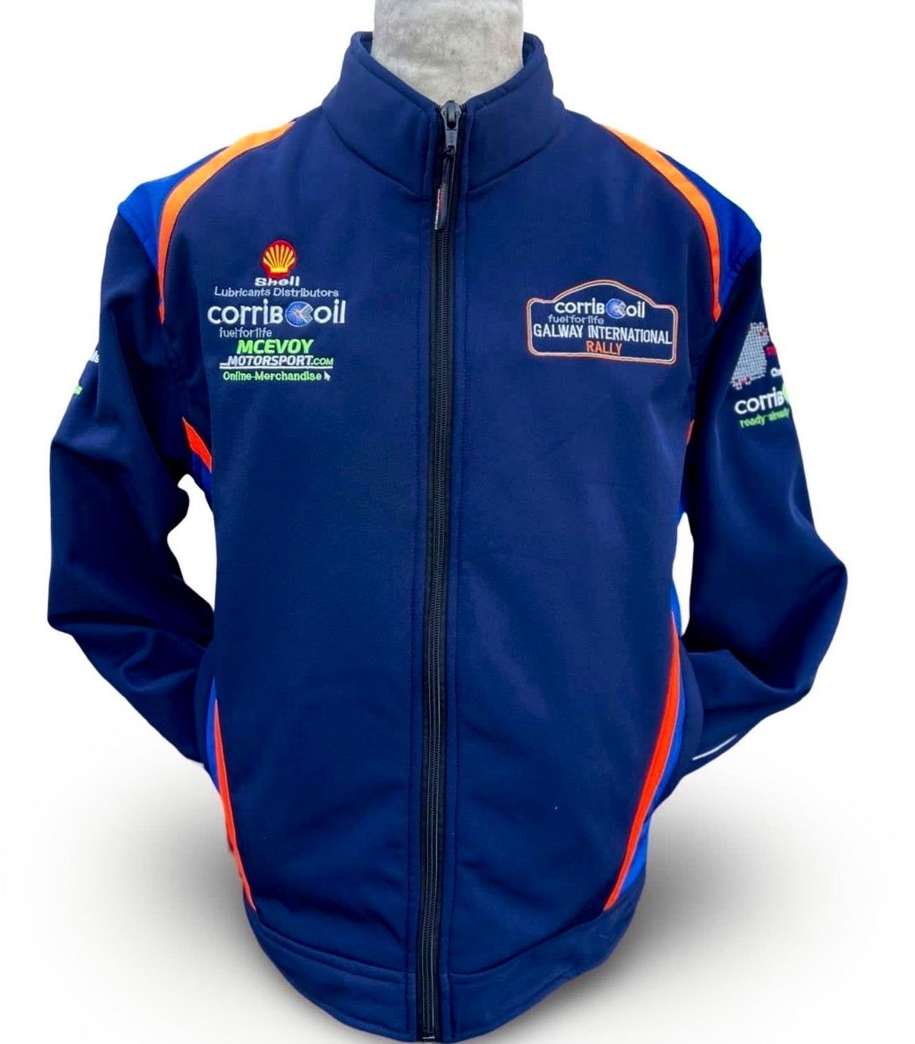 GALWAY INTERNATIONAL RALLY SOFTSHELL NAVY WITH ORANGE AND ROYAL BREATHABLE