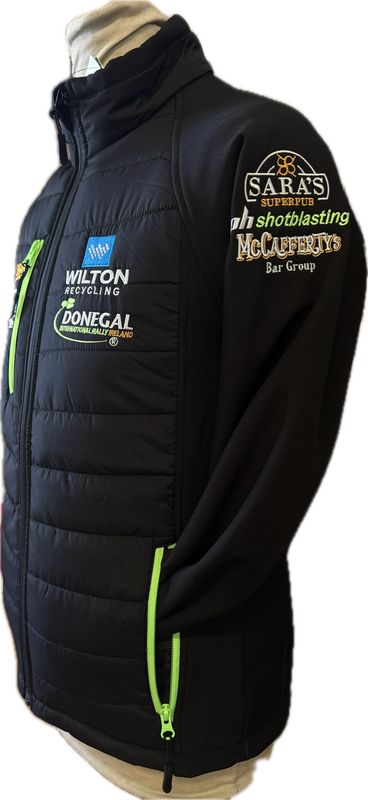 New Wilton Donegal Intl Rally half puffer Jacket Black With Green Zip 2026/7
