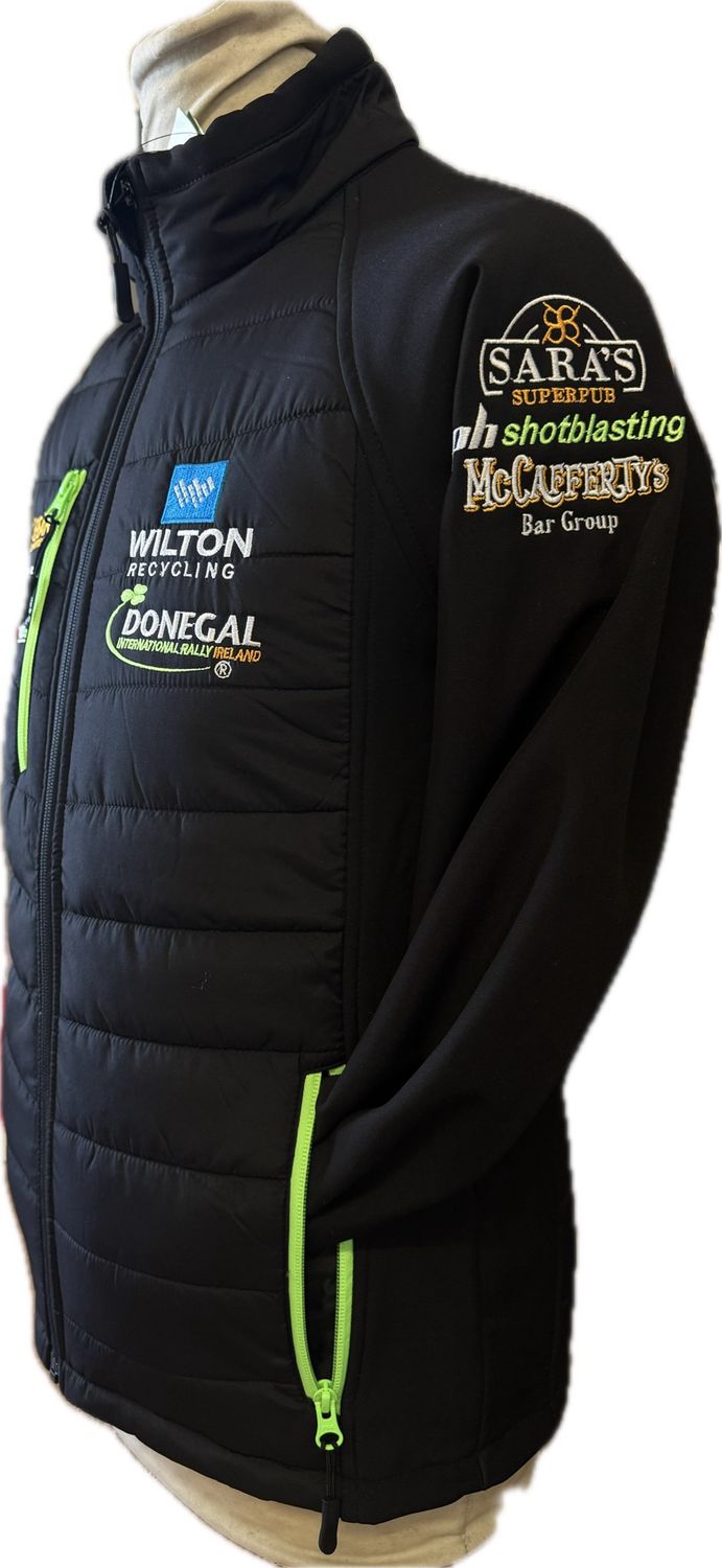 New Wilton Donegal Intl Rally half puffer Jacket Black With Green Zip 2026/7