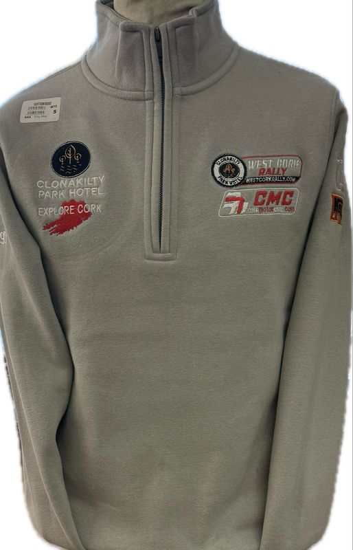NEW WEST CORK RALLY QUARTER ZIP GREY MIST