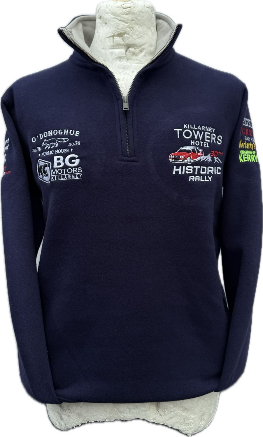 New Killarney Towers Hotel 30th Historic Rally Quarter Zip Navy/grey