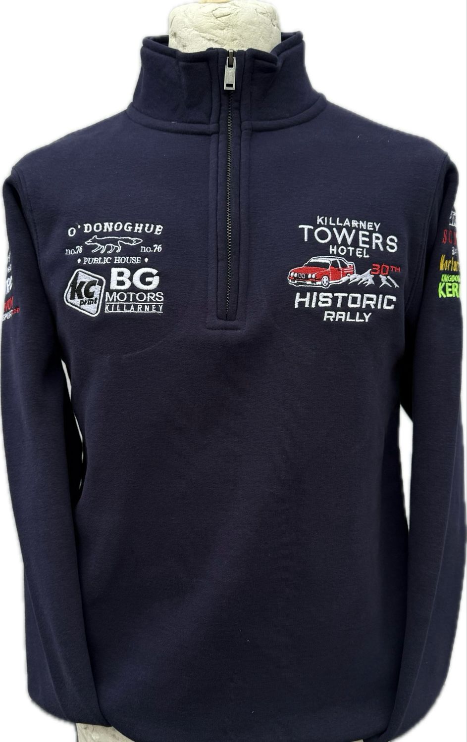 New Killarney Towers Hotel 30th Historic Rally Quarter Zip Navy