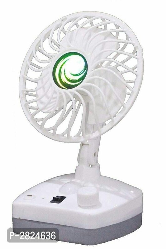 Portable table fan with led light