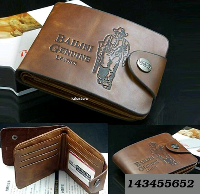 Tan leatherite bi fold wallet