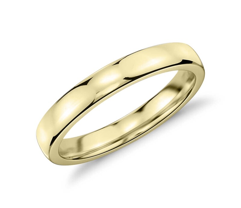 Flat with Round Edge Wedding Ring (18K Gold)