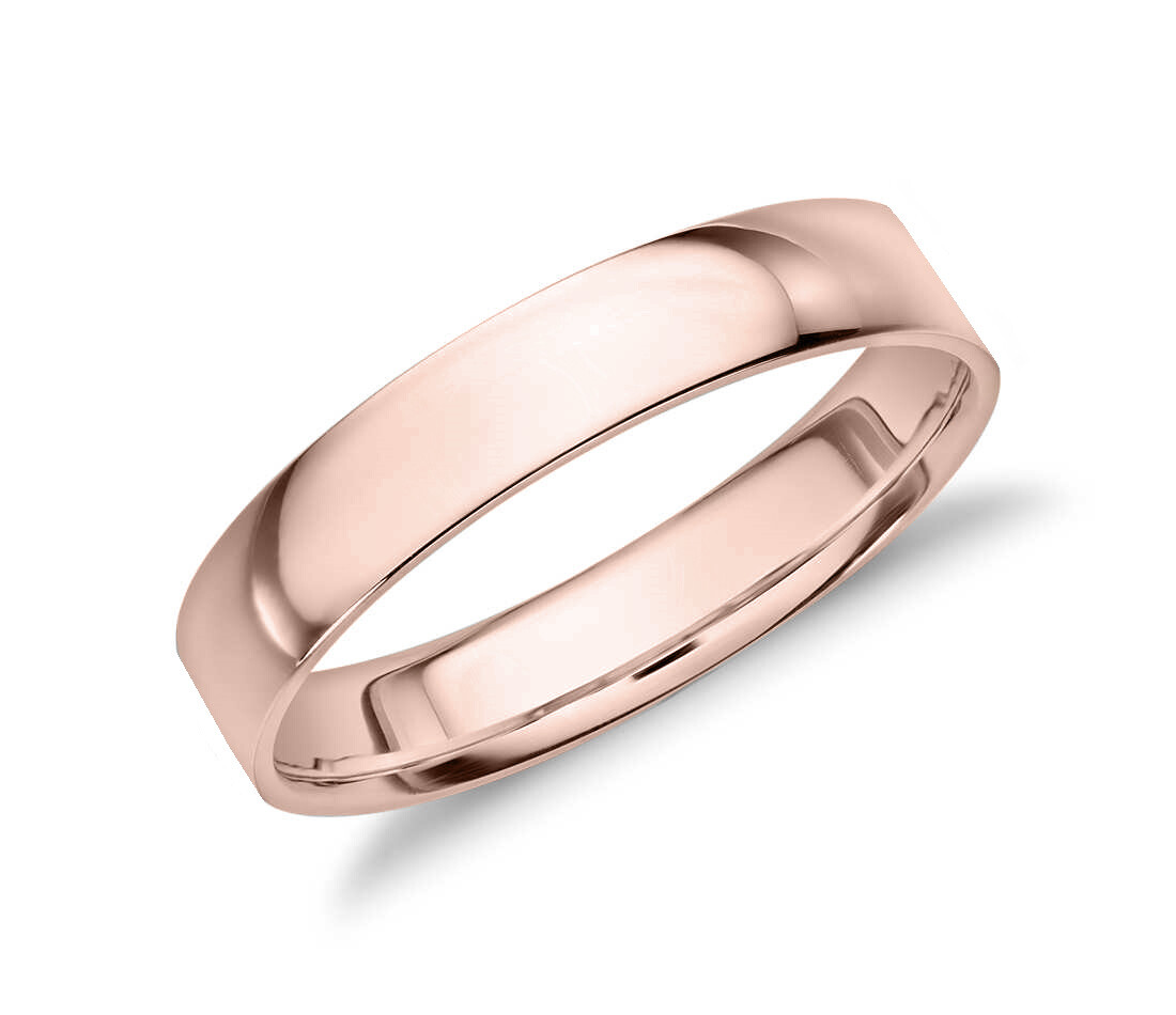 Flat design wedding ring (18K Gold)