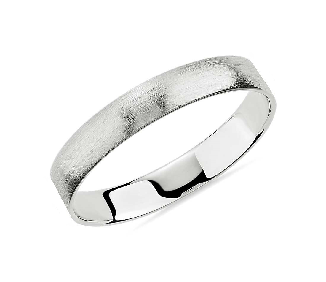 Matte Classic Flat Wedding Ring (18K Gold)