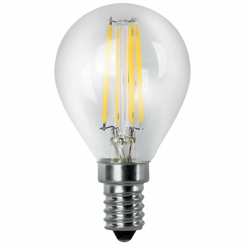 BOMBILLO ESFERICA LED FILAMENTO CLARA E14 4W 2700K MATEL