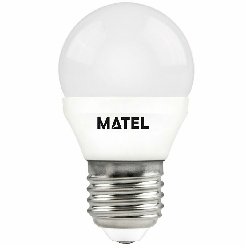 BOMBILLO LED ESFERICA ALUM PC E27 7W CALIDA MATEL