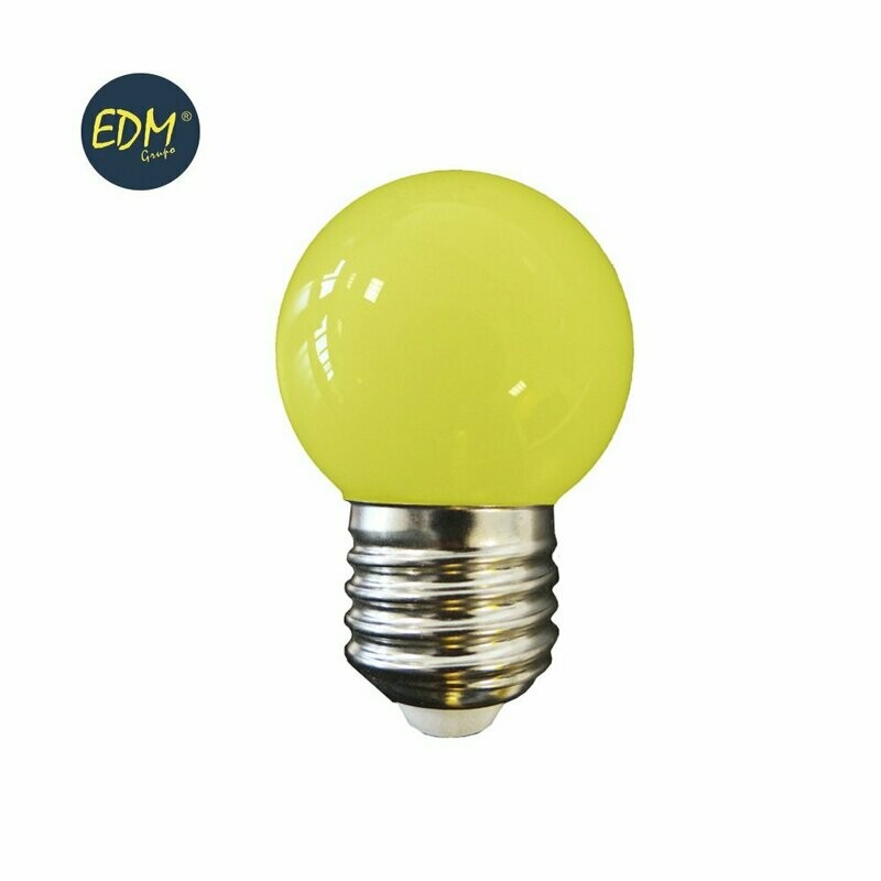 BOMBILLO LED ESFERICA E27 1.5W AMARILLO EDM