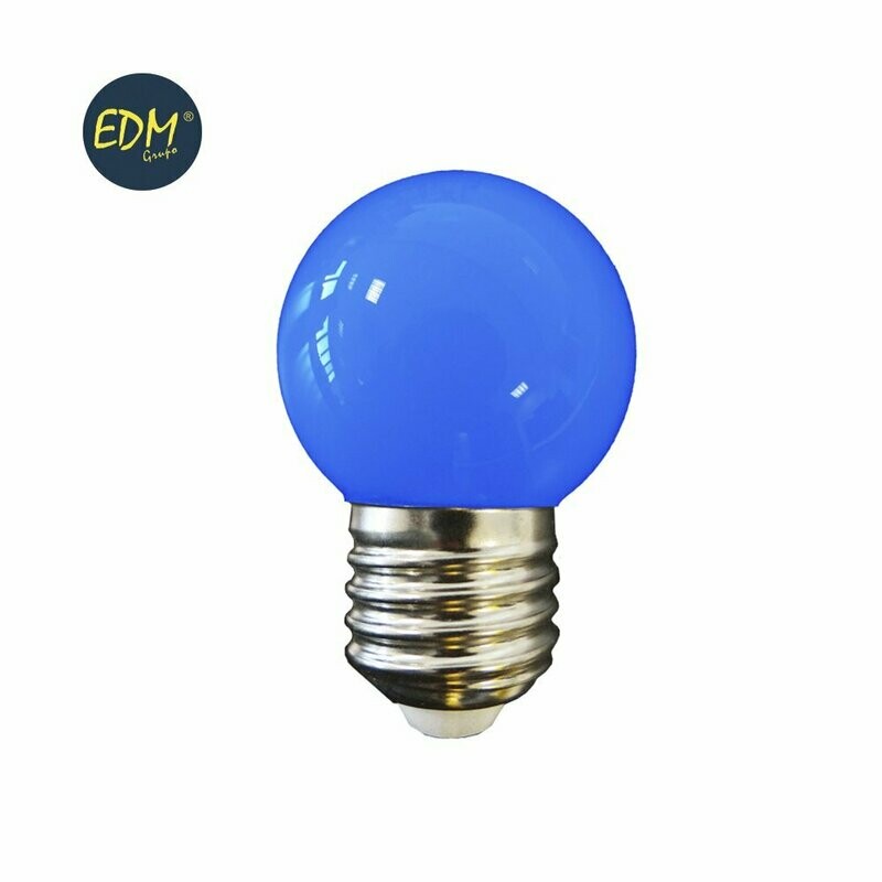 BOMBILLO LED ESFERICA E27 1.5W AZUL EDM