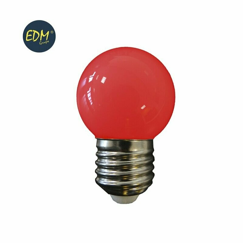 BOMBILLO LED ESFERICA E27 1.5W ROJA EDM