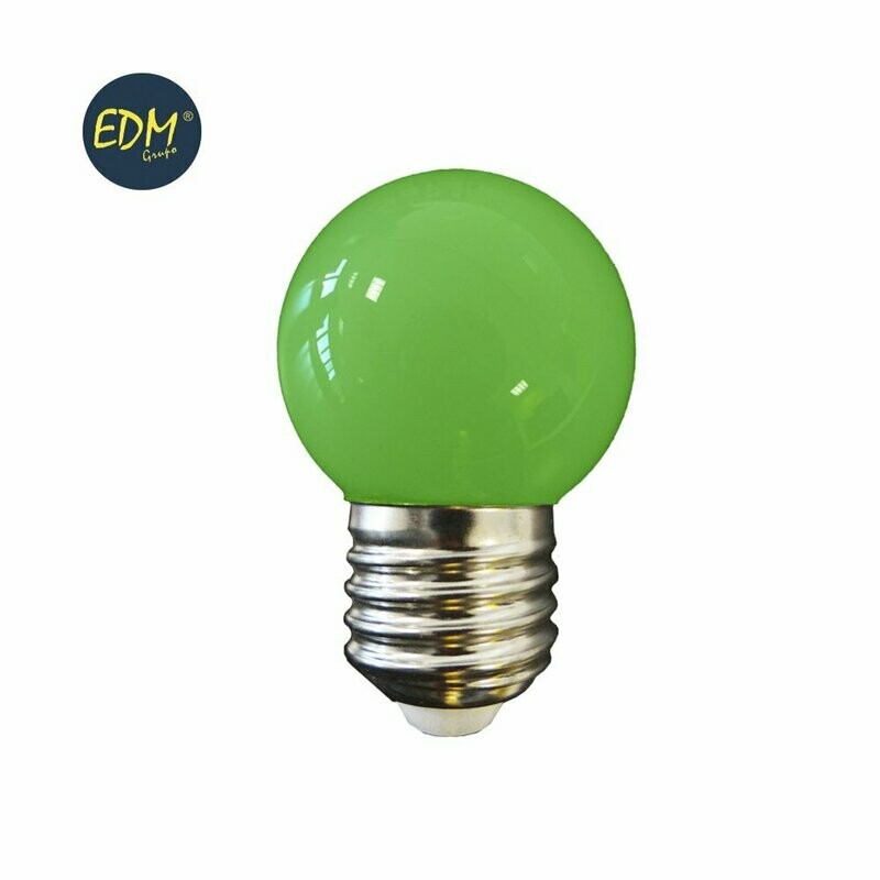 BOMBILLO LED ESFERICA E27 1.5W VERDE EDM