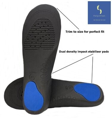 H4F Orthotic Insoles Breathable for Plantar Fasciitis Foot back leg pain FULL LENGTH Size MEDIUM (7-8.5uk) Multibuy avaliable 1,2,4 pairs!