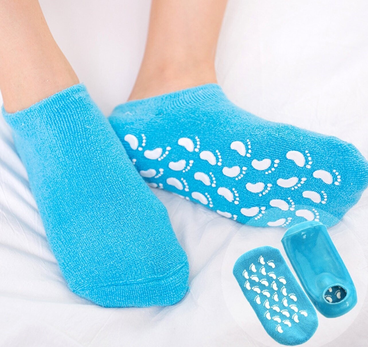Moisturising Gel Socks BLUE (2 pairs)