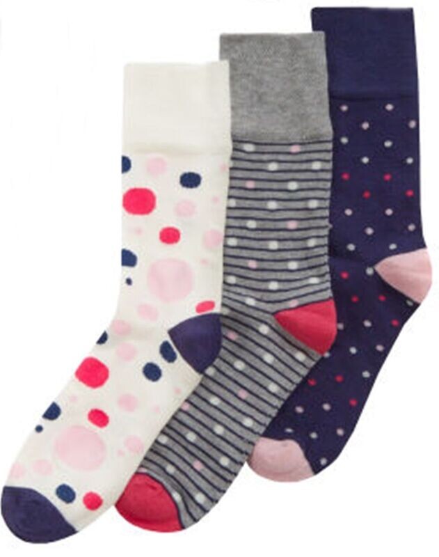 Ladies Comfort fit Bamboo Pandastick 3 pk socks Creams 412B721