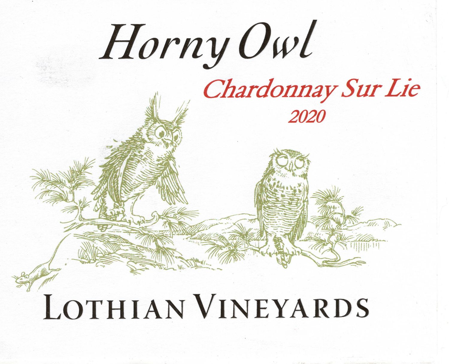 Lothian Vineyards Horny Owl Chardonnay sur Lie 2025 x 6 bottles