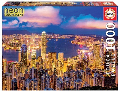PUZZLE 1000 pcs Hong Kong "NEON FLUORESCENT" - EDUCA