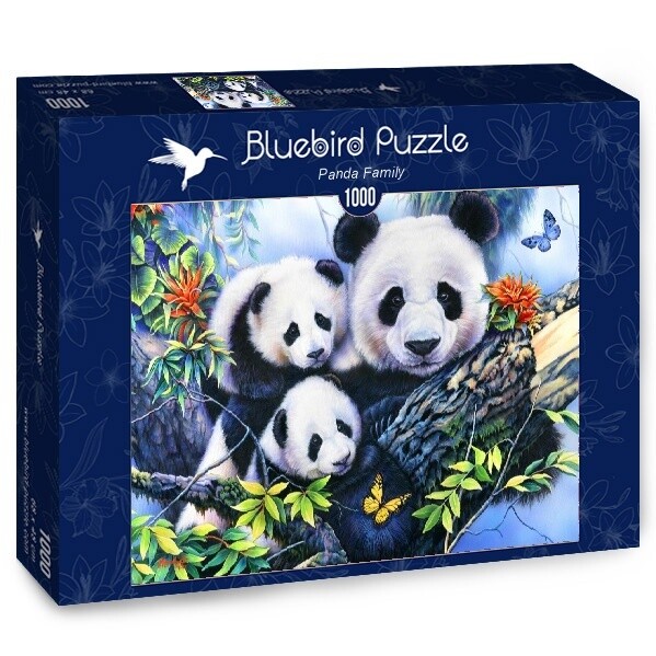 PUZZLE 1000 pcs - Familia Panda - BLUEBIRD