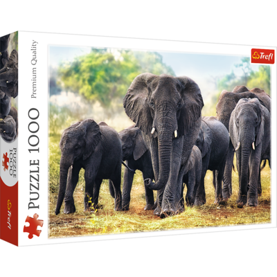 PUZZLE 1000 pcs - African Elephants - TREFL