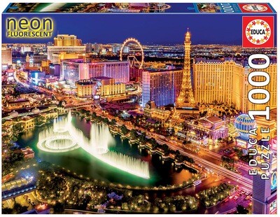 PUZZLE 1000 pcs Las Vegas "NEON FLUORESCENTE" - EDUCA