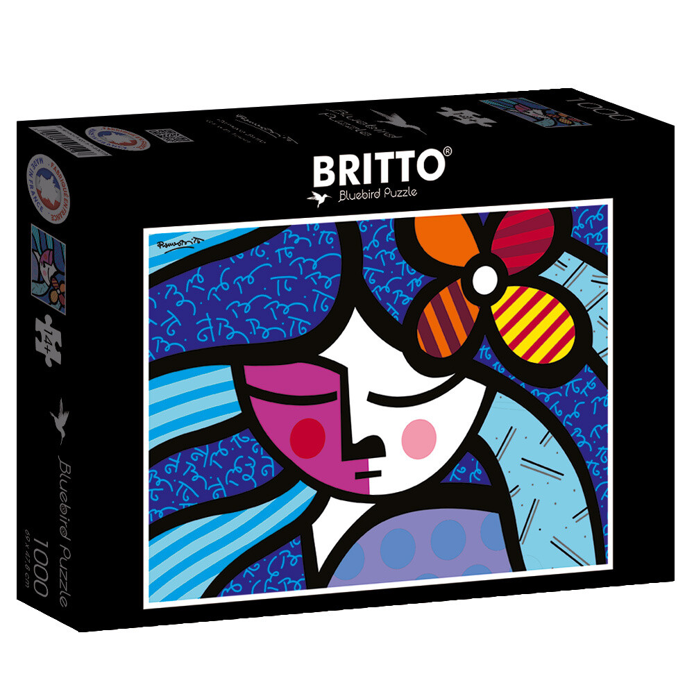PUZZLE 1000 pcs - Girl with Flower, Romero Britto - BLUEBIRD