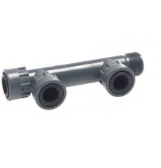 COLLETTORE PREFORMATO D.1&quot; A 2 USCITE IN PVC