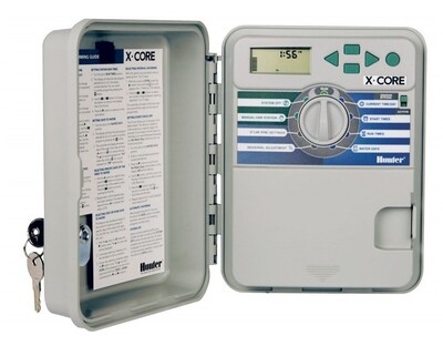 PROGRAMMATORE HUNTER X-CORE 801-E PER ESTERNI A 8 ZONE CON TRASFORMATORE INTERNO E ARMADIETTO IN PLASTICA