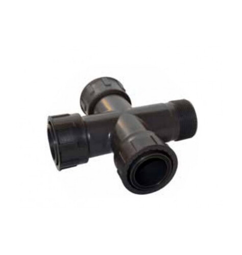 CROCE PER COLLETTORE D.1&quot; FXFXFXM CON OR IN PVC
