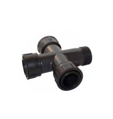 CROCE PER COLLETTORE D.1&quot; FXFXFXM CON OR IN PVC