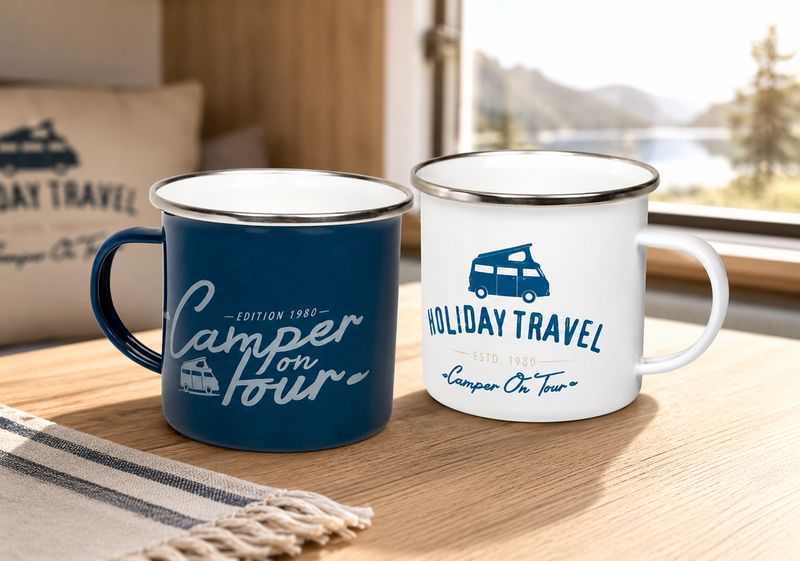 Emaille-Becher 2er Set