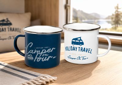 Emaille-Becher 2er Set Emaille-Becher 2er Set