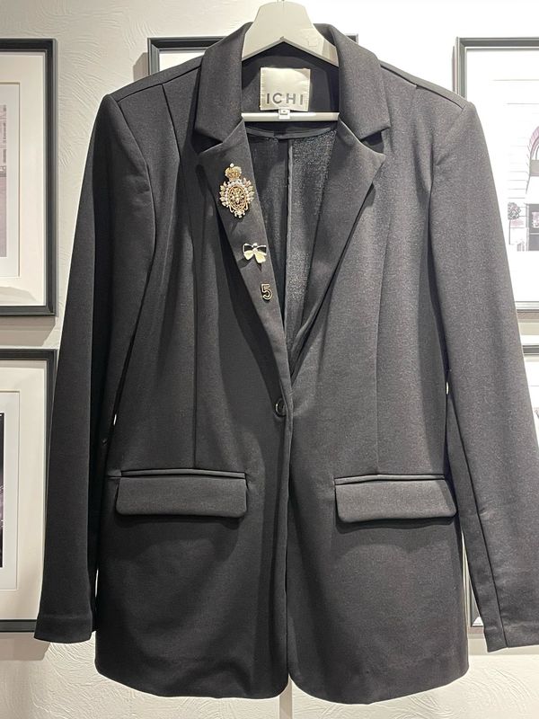 GIACCA BLAZER NERA CON SPILLE