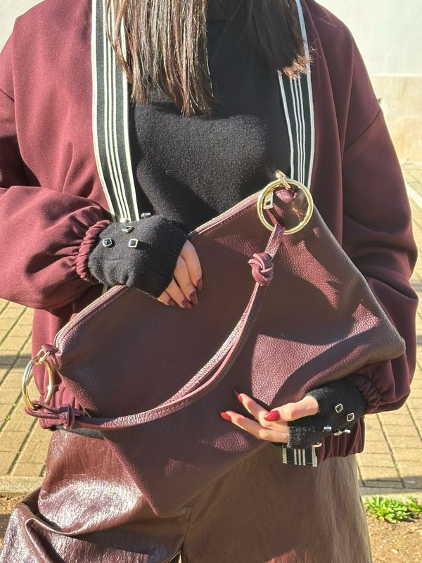 BORSA A MANO IN PELLE BAROLO BORSA A MANO IN PELLE BAROLO