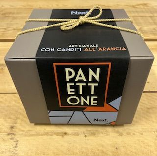 Panettone ARTIGIANALE con scorzette d’arancia semi candite 800gr.