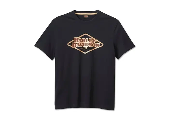 HARLEY-DAVIDSON MENS 120TH ANNIVERSARY TEE - BLACK BEAUTY HARLEY-DAVIDSON MENS 120TH ANNIVERSARY TEE - BLACK BEAUTY