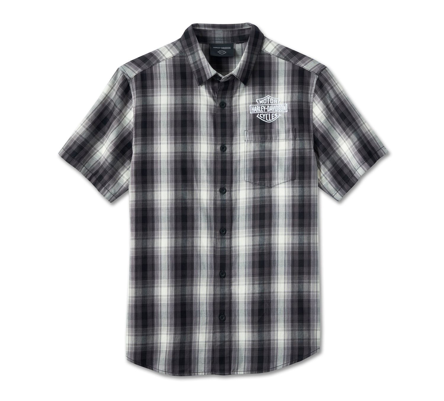 MEN'S SCREAMIN' ' EAGLE SHORT SLEEVE SHIRT- BLACK PLAID MEN'S SCREAMIN' ' EAGLE SHORT SLEEVE SHIRT- BLACK PLAID