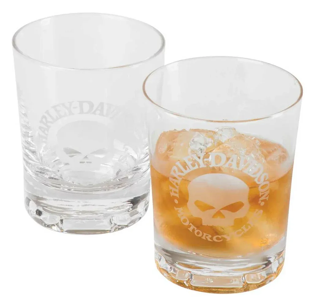 HARLEY-DAVIDSON WILLIE G SKULL TUMBLER SET HARLEY-DAVIDSON WILLIE G SKULL TUMBLER SET