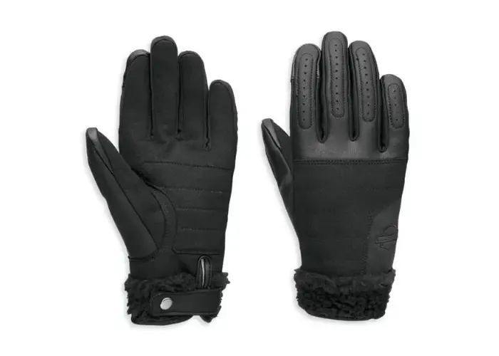 HARLEY-DAVIDSON WOMENS MAVERICK MIXED MEDIA GLOVES