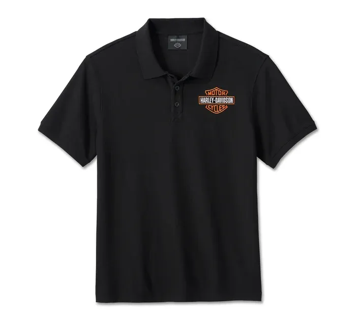 Men's Bar & Shield Polo Shirt - Harley Black Men's Bar & Shield Polo Shirt - Harley Black