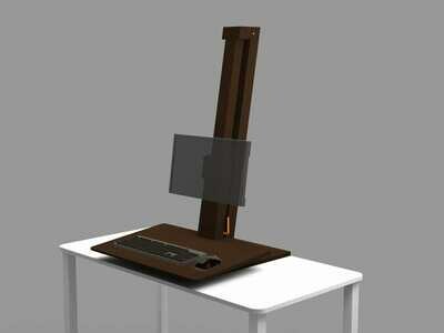 Opus Indigo EeTeeGo Table-Mounted Sit/Stand fixture for Laptop & Desktop