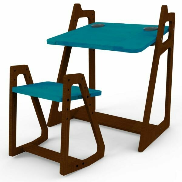 Opus MyRa Height Adjustable Kids Table and Seat Set., Color: Blue